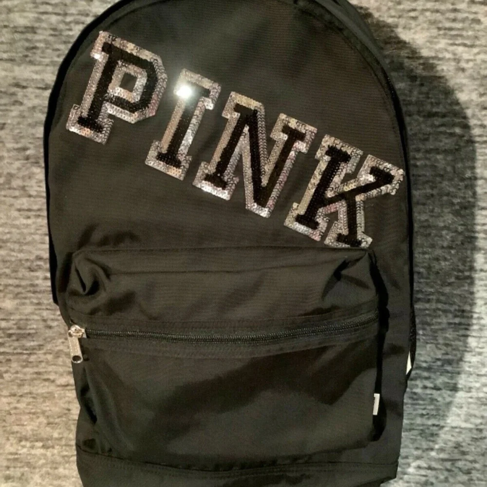 PINK Victoria's Secret Black Backpack with Silver Accents - Picture 1 of 1
